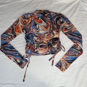 Multi colored sheer top